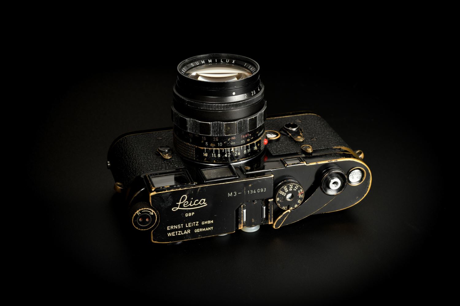 Picture of Leica M3 Original Black Paint with Summilux-M 50mm f/1.4 Ver.1 Black Paint Set