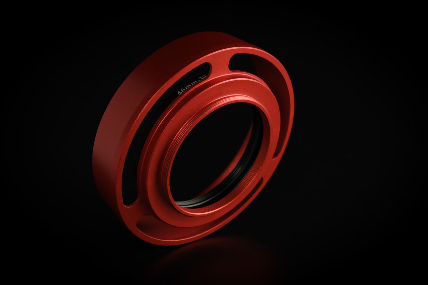Picture of Red Ventilated Lens Hood made for Leica E39 lenses