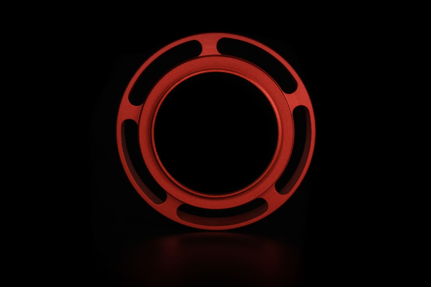 Picture of Red Ventilated Lens Hood made for Leica E46 lenses