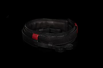 Picture of Angelo Pelle Neck Strap, Ferrara SL - Black with Red Loops