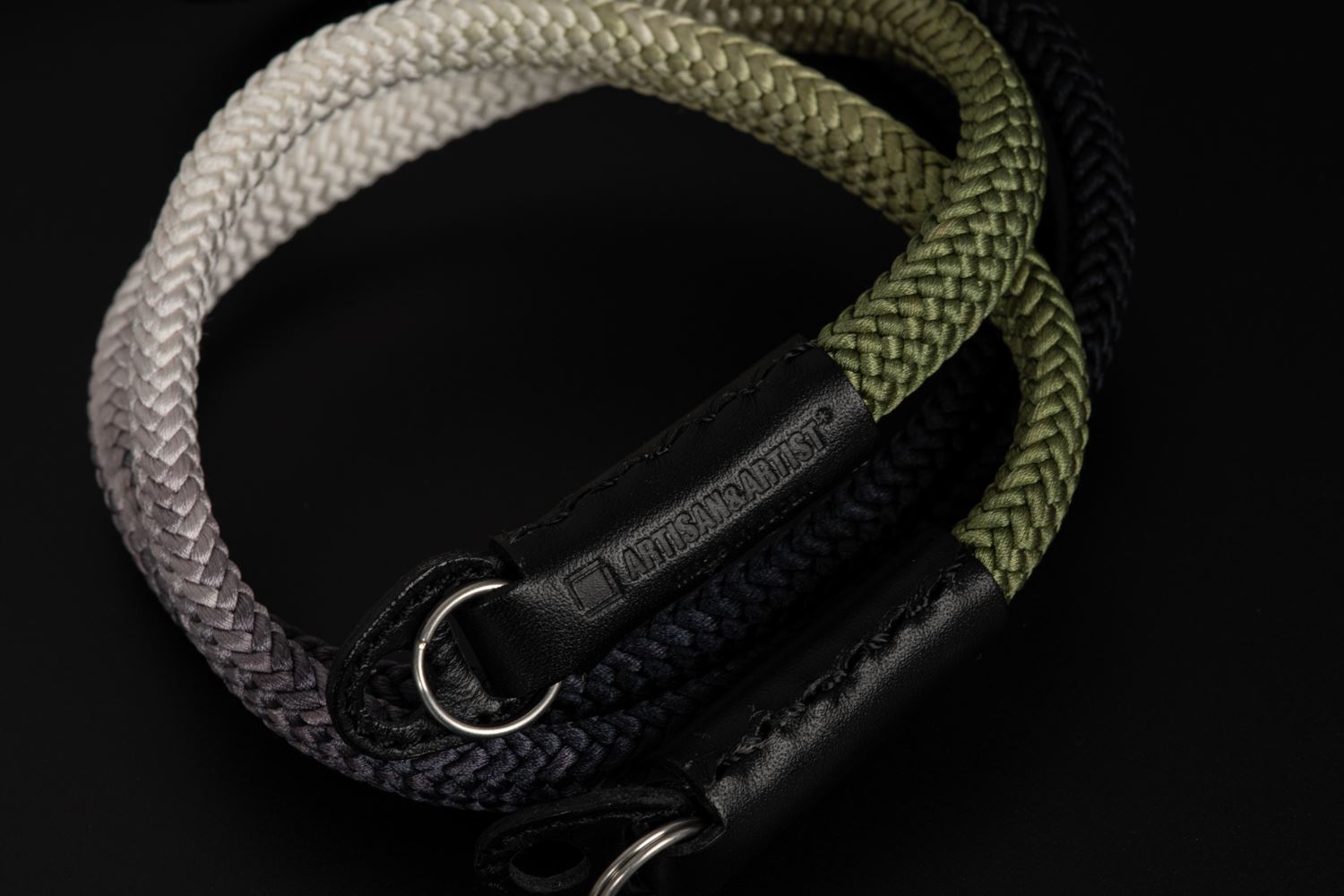 Picture of Artisan & Artist ACAM-316G Black/Khaki Silk Strap